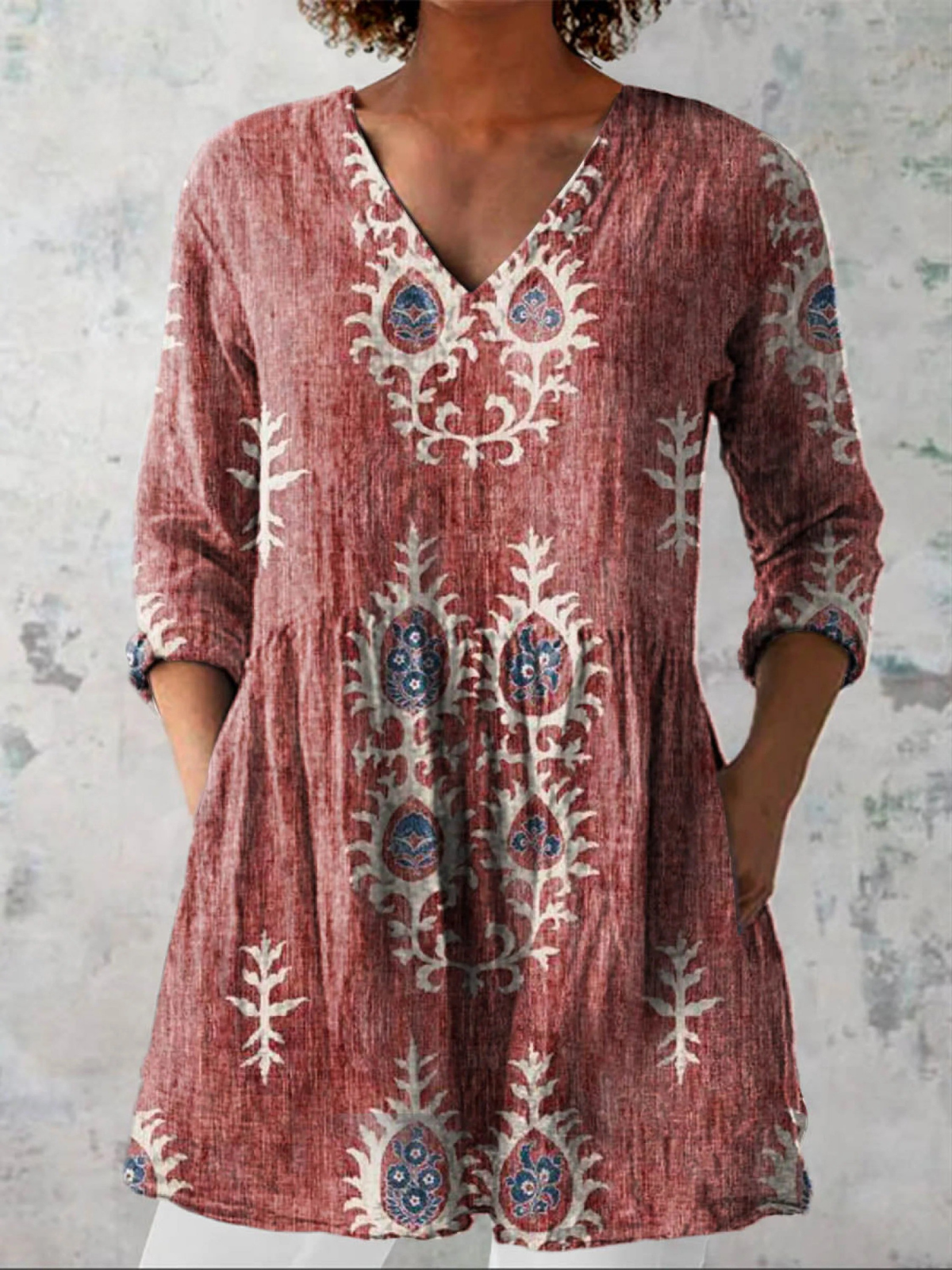 Maeve | V-Neck Long Sleeve Shirt