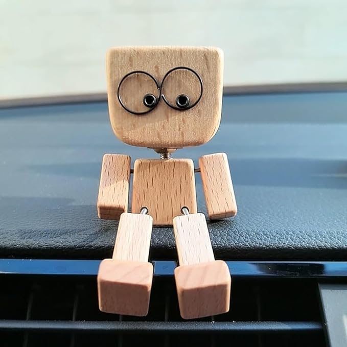 HappyTimber - Wooden Sway Figure with 12 Magnetic Emotions