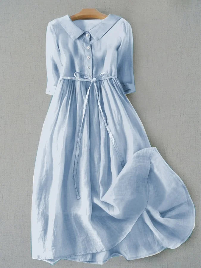 Eliza™ - ELEGANT DRESS WITH WAIST TIES AND SHORT SLEEVES