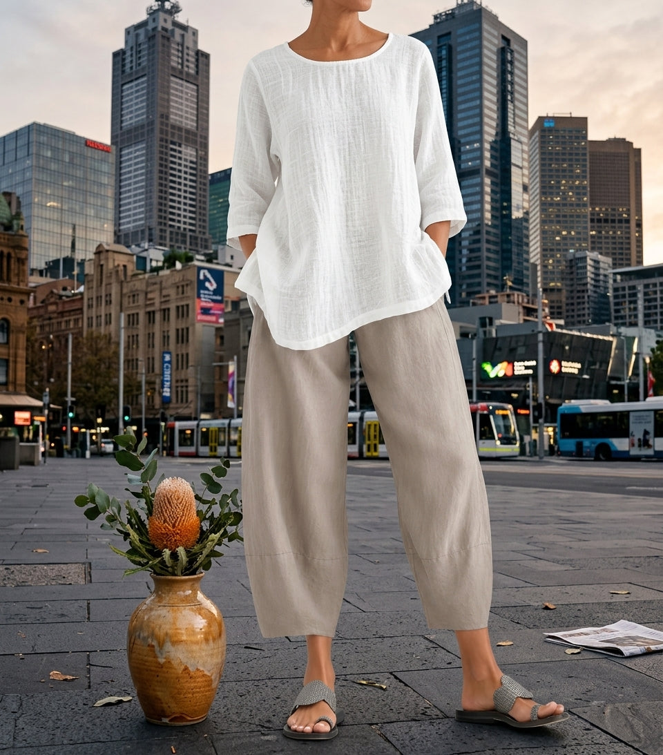 Eulorine - Soft-Touch Wide-Leg Trousers