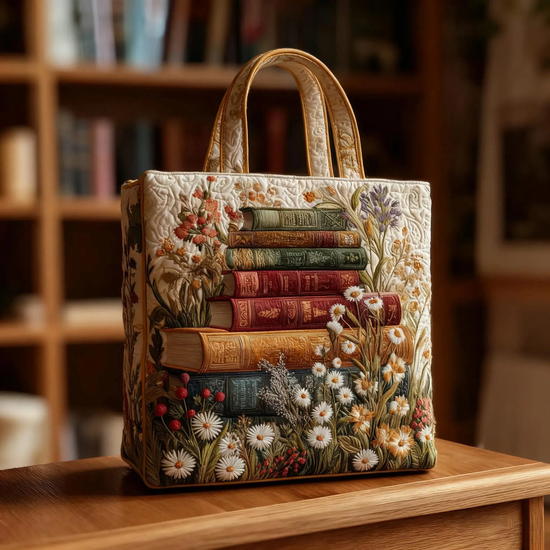 Handmade Quilted Bag with Floral Pattern