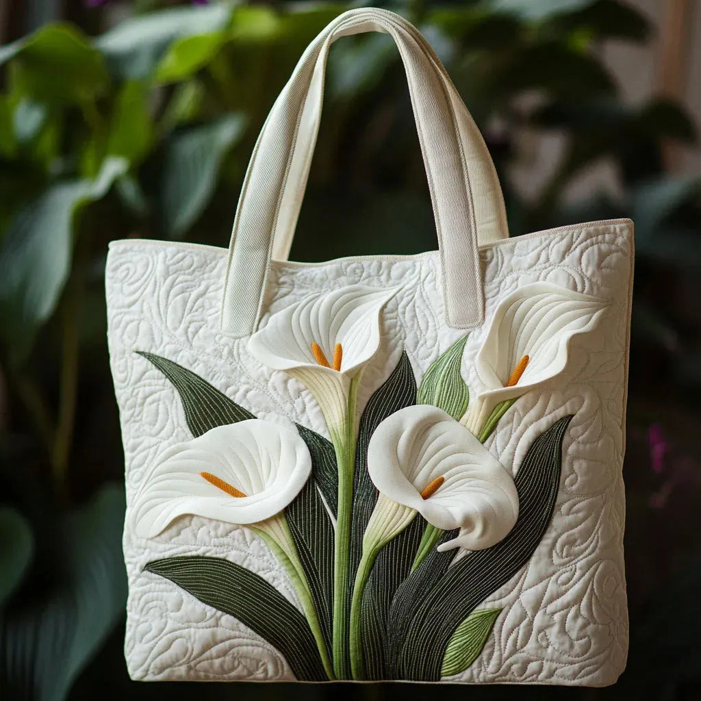 Handmade Quilted Shell Bag White