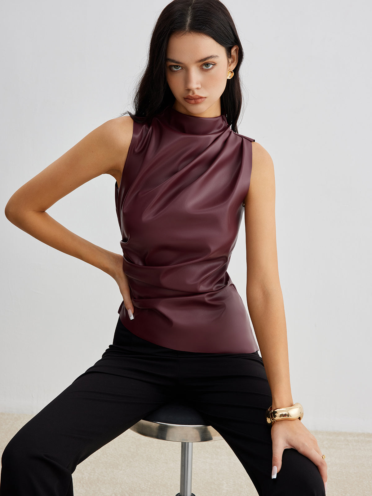 Ella | Women’s Summer Sleeveless Chic High Neck Top