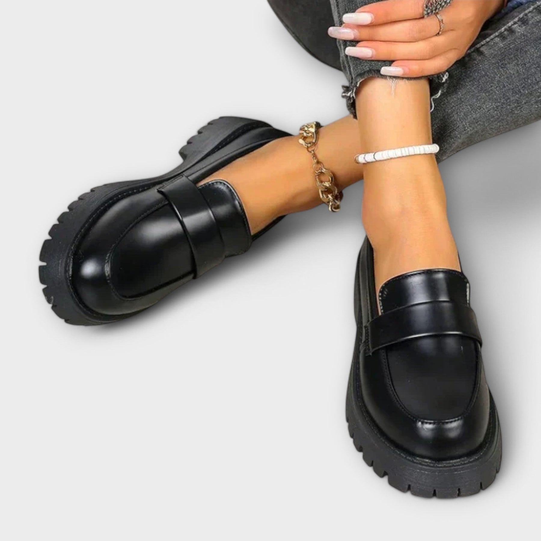Ladies' Moccasins with Orthopedic Design and Wedge Heels