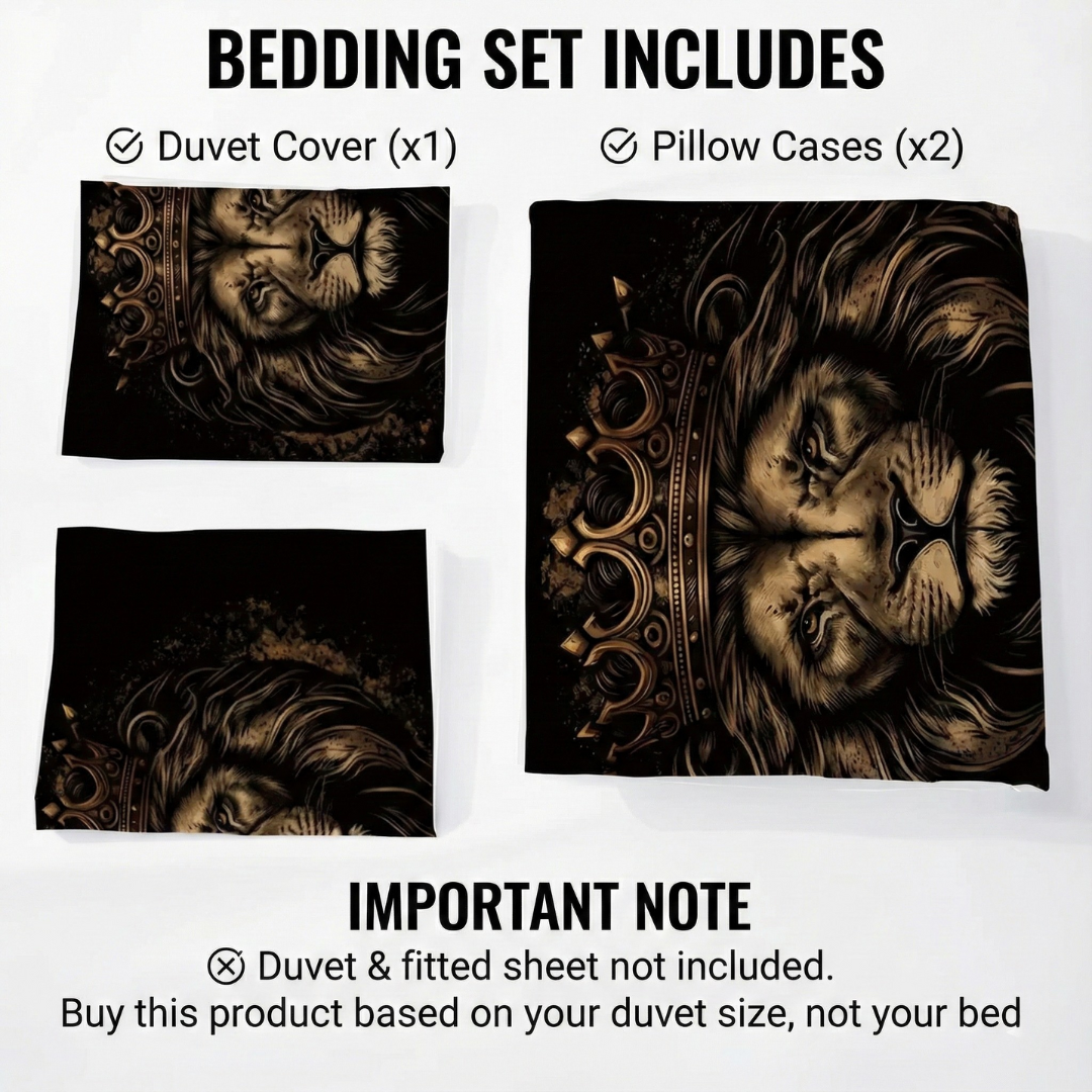 Dreamvera – Safari Lion Bedding Set, Duvet Cover & Pillowcases