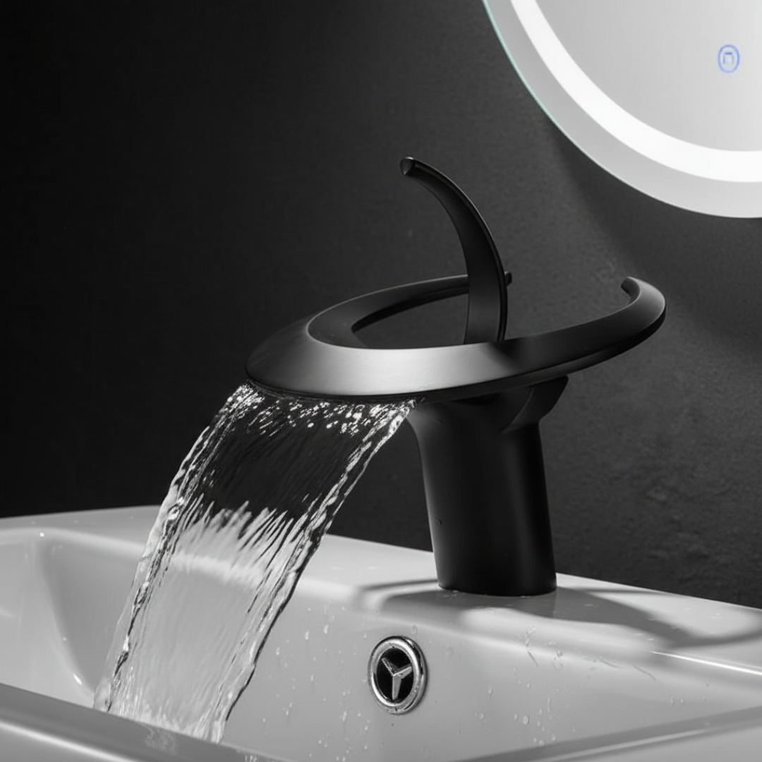 Copperflow – Waterfall Bathroom Faucet, Single Hole