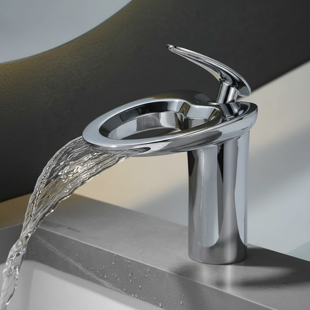 Copperflow – Waterfall Bathroom Faucet, Single Hole