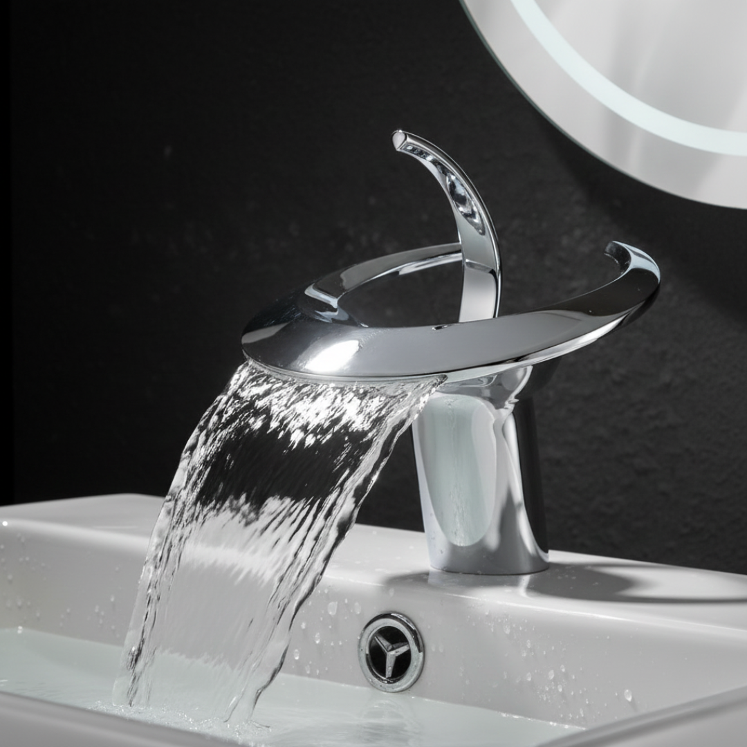 Copperflow – Waterfall Bathroom Faucet, Single Hole