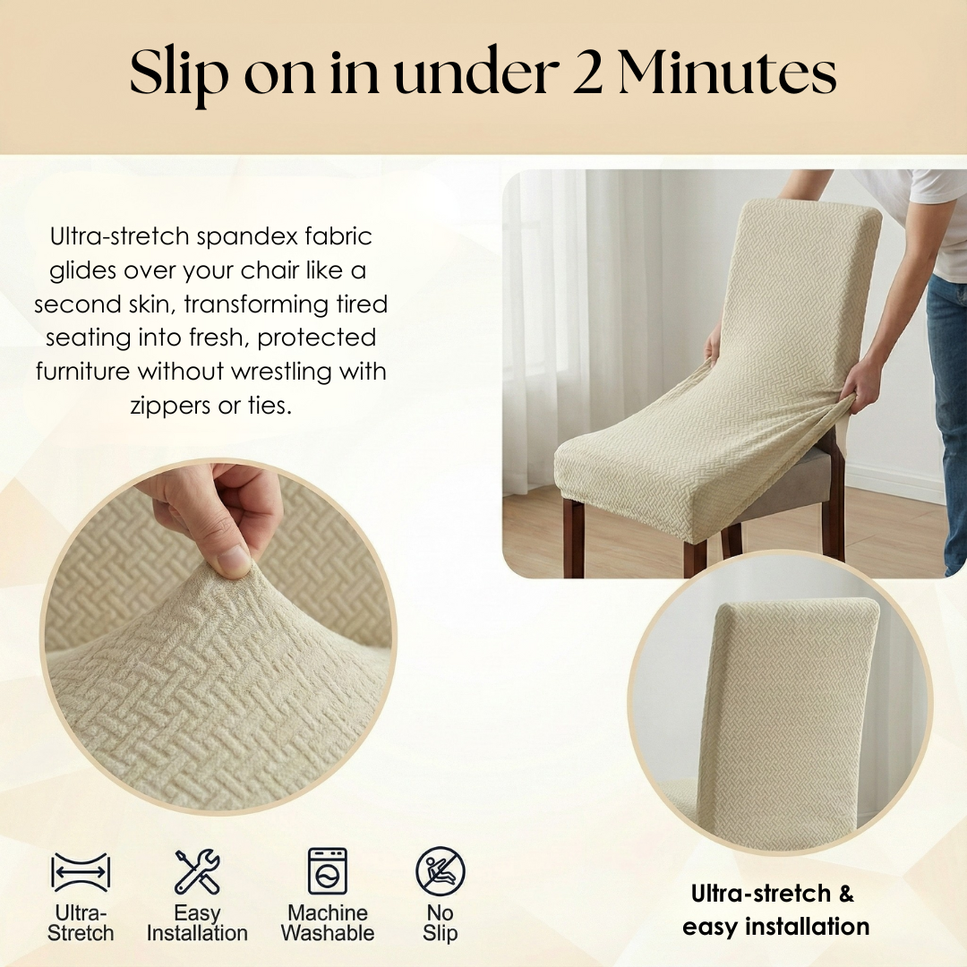 AquaVeil – Waterproof Stretch Chair Cover, Set of 2/4/6