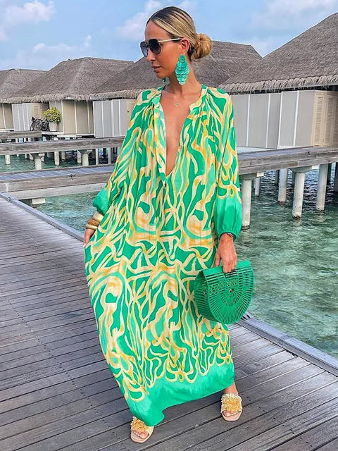 Bea - V Neck Maxi Dress