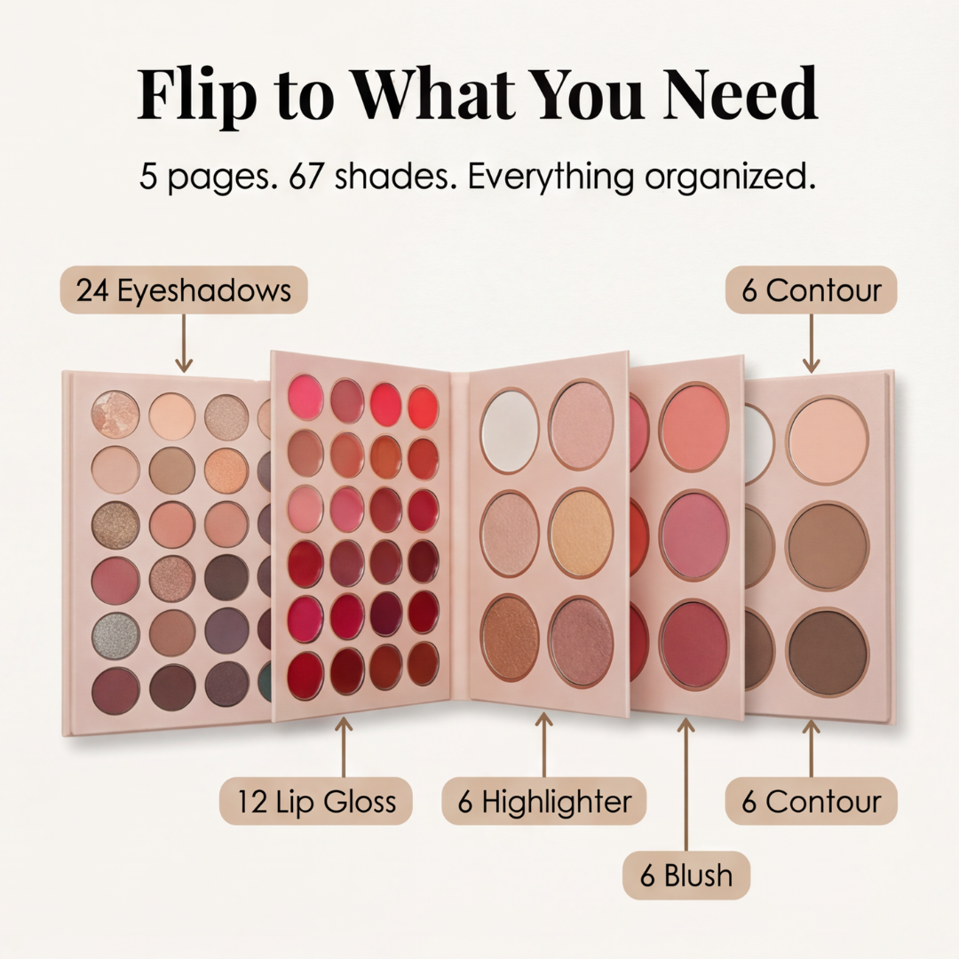 Lumara - 5-Page Makeup Book with 67 Professional Shades