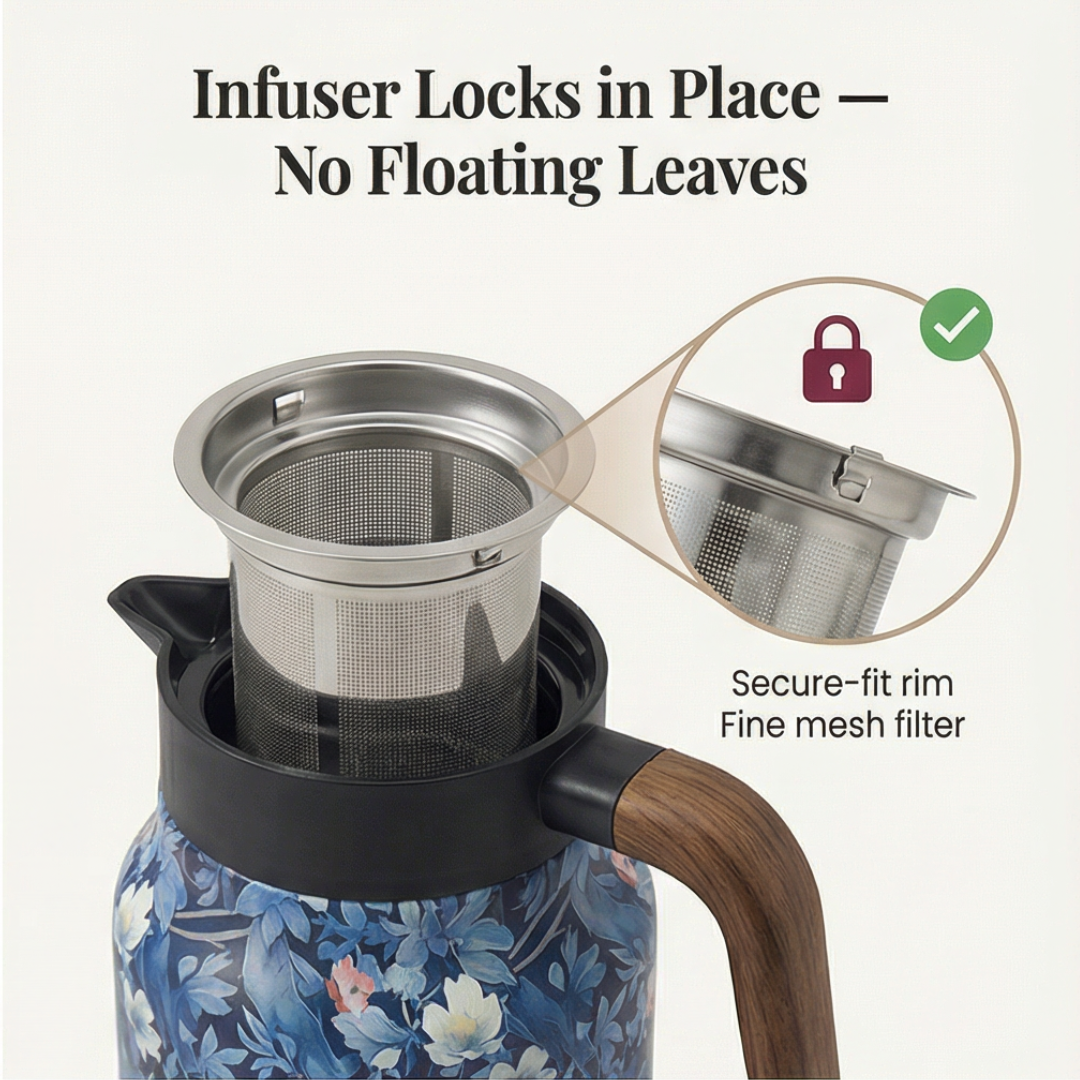 Florathé Insulated Floral Teapot with Built-In Infuser