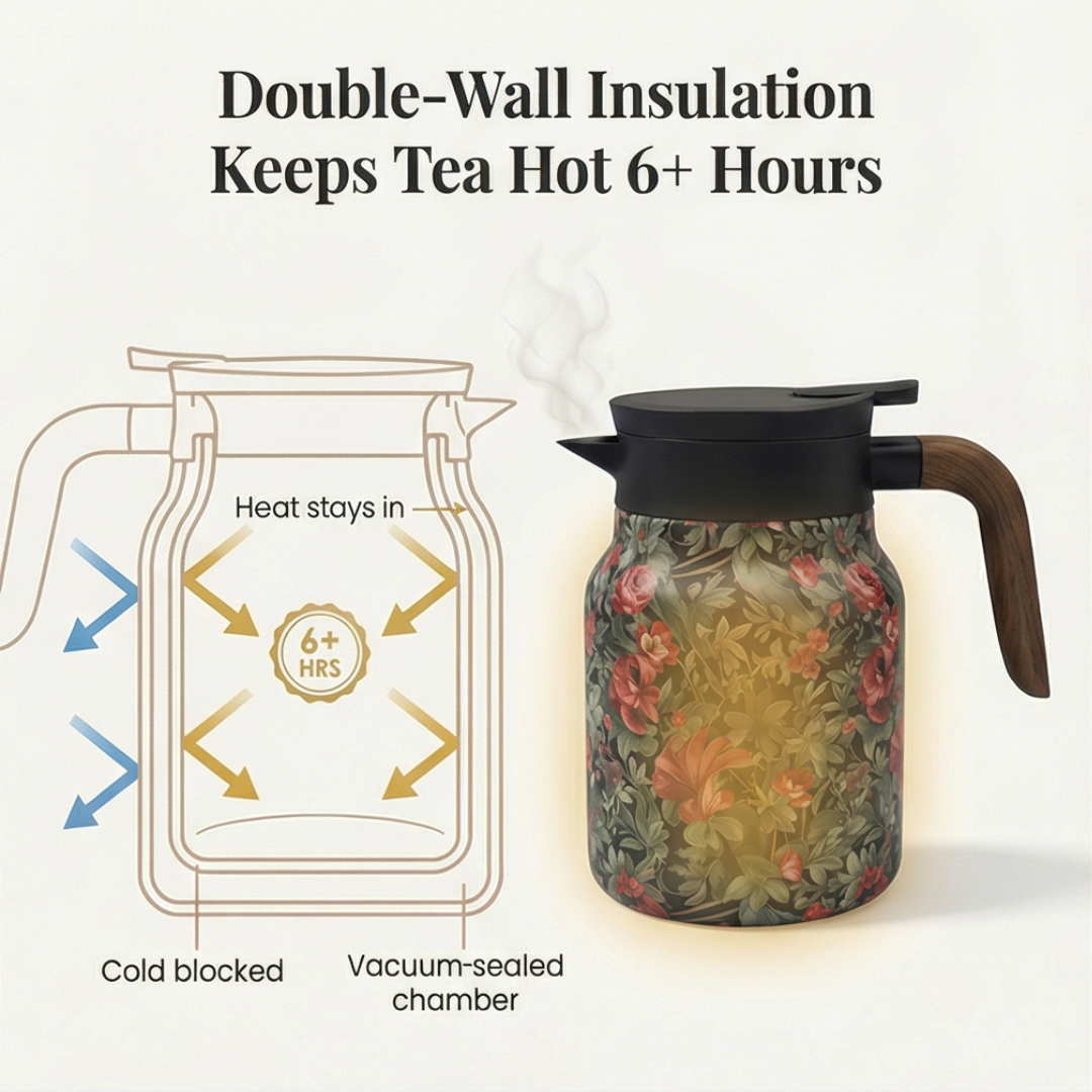 Florathé Insulated Floral Teapot with Built-In Infuser