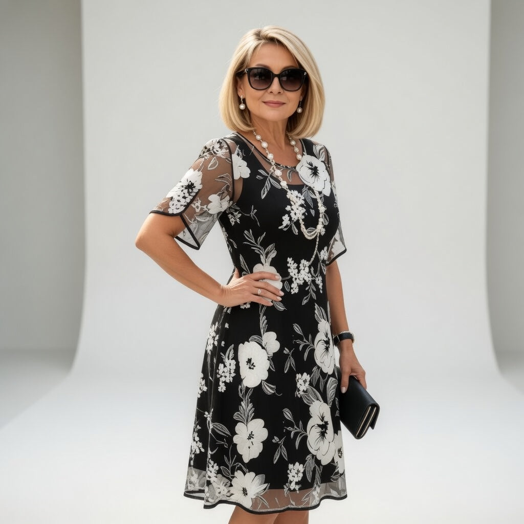 Midi Floral Chiffon Dress — Natural and Refined Elegance