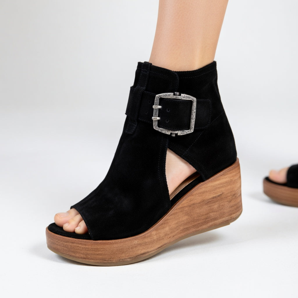 Orélisse™ - Open-toe Wedge Booties in Modern Style