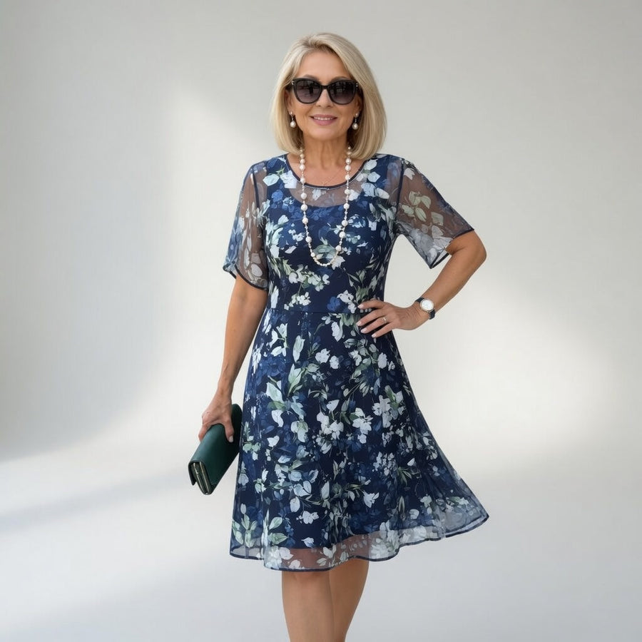 Midi Floral Chiffon Dress — Natural and Refined Elegance