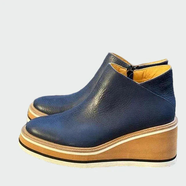 Cozy Everyday Leather Wedge Boots