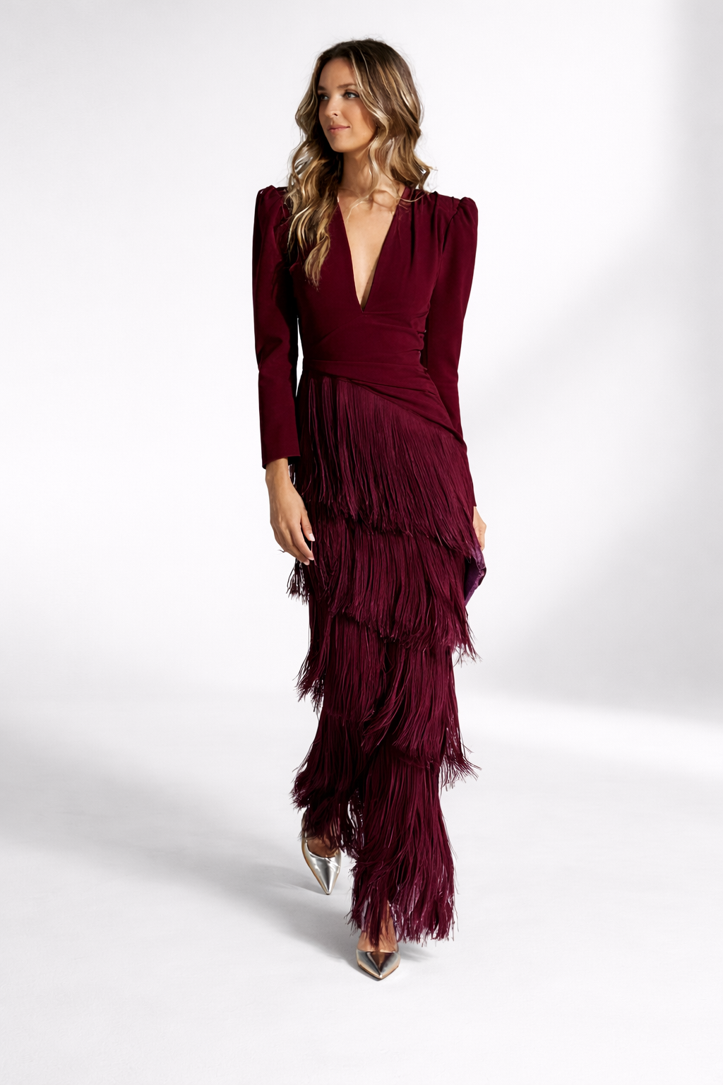 Elegant Fringed Midi Dress — Refined and Dynamic Silhouette