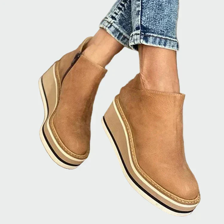 Cozy Everyday Leather Wedge Boots