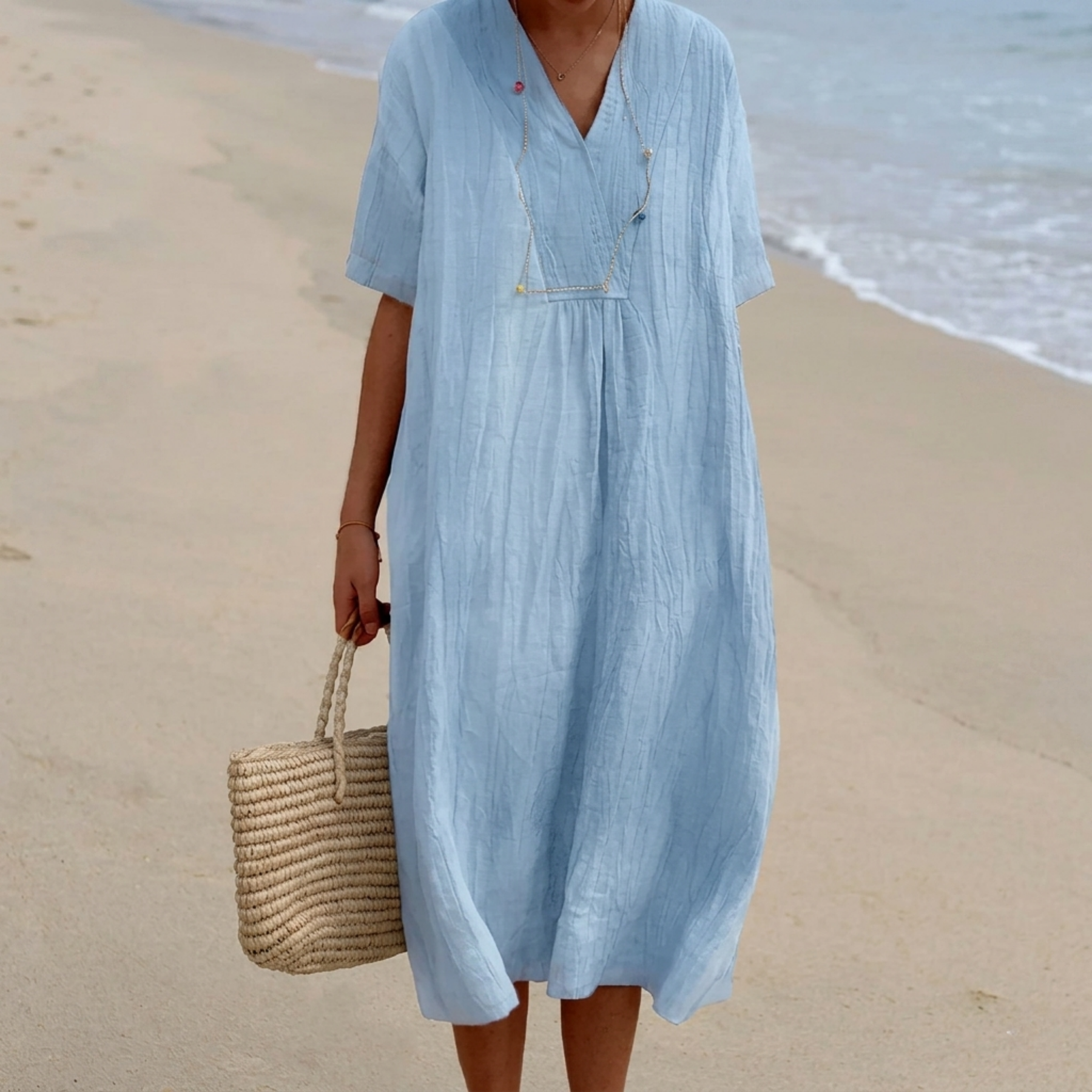 Silvana™ | Relaxed Textured Maxi Dress.