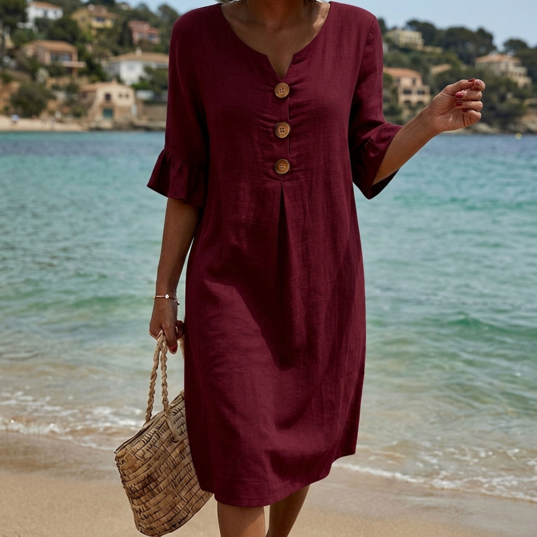 Radmila™ | Textured Long Sleeve Dress.