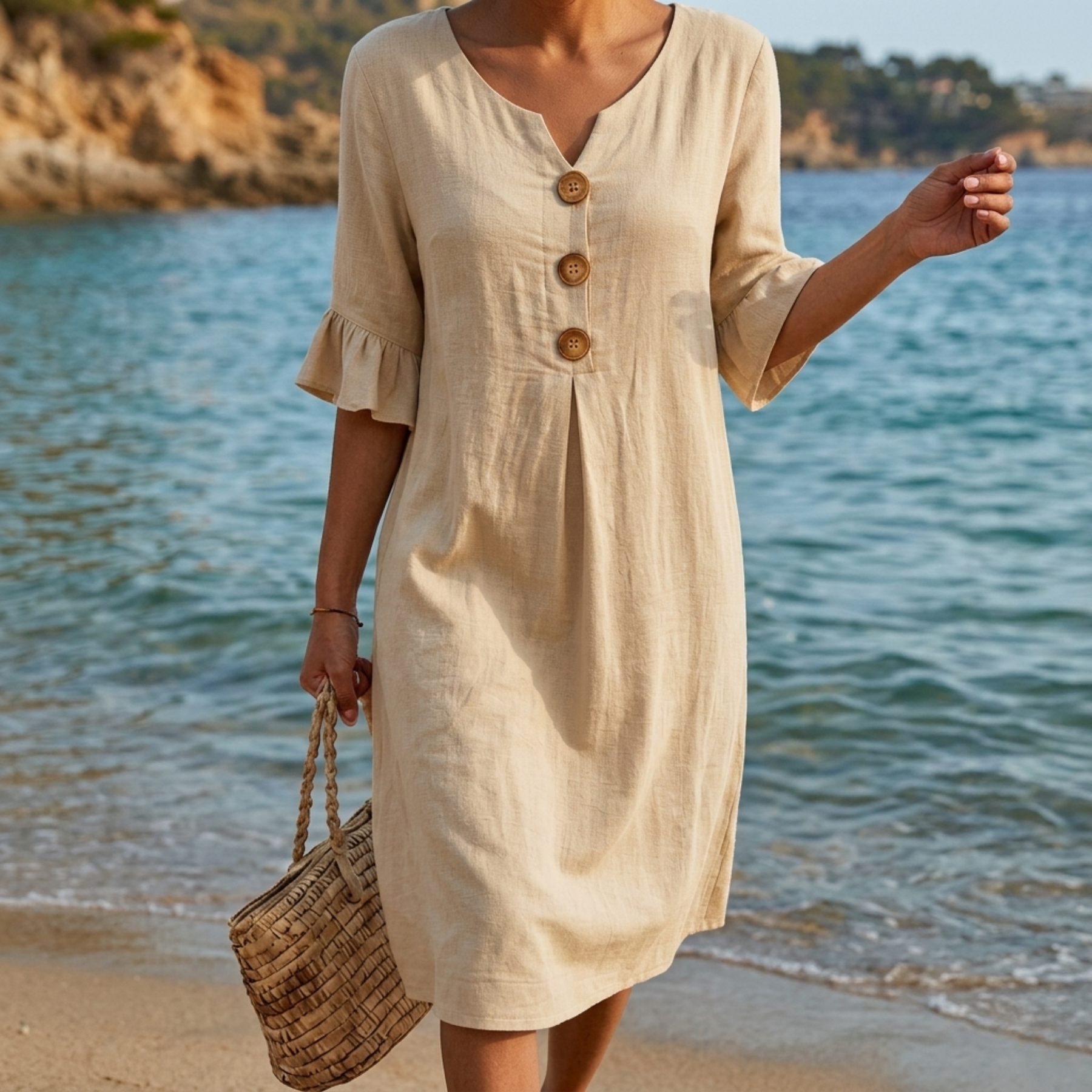 Radmila™ | Textured Long Sleeve Dress.