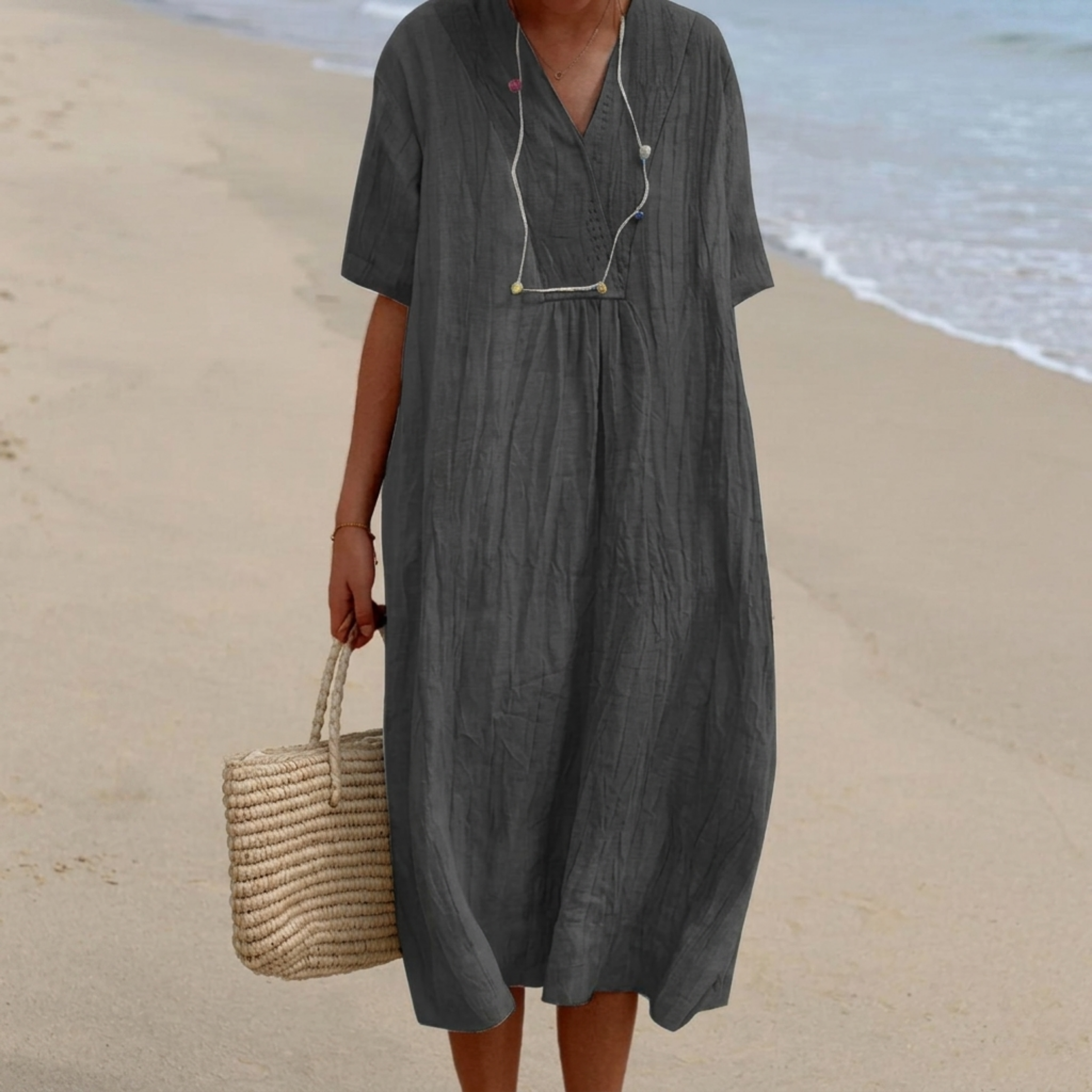 Silvana™ | Relaxed Textured Maxi Dress.