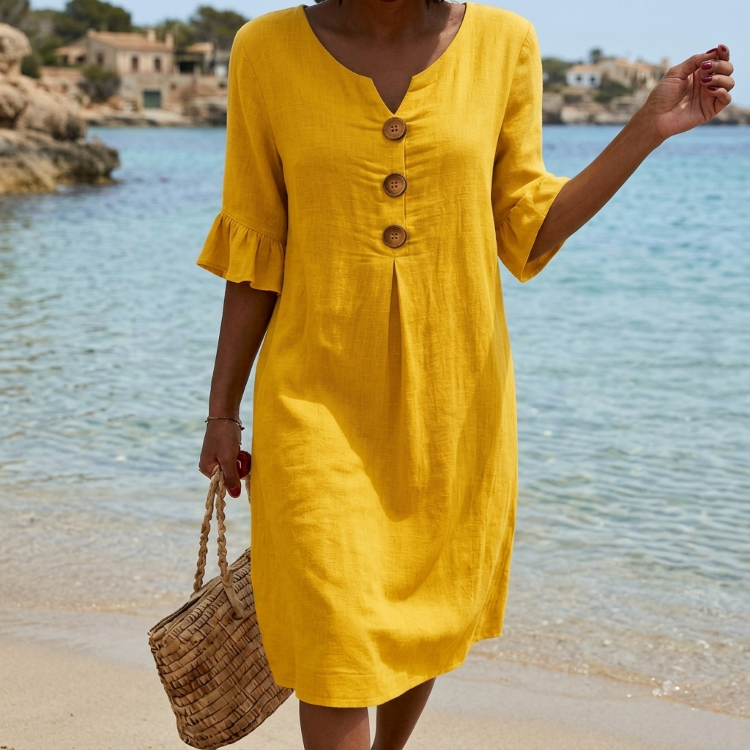 Radmila™ | Textured Long Sleeve Dress.