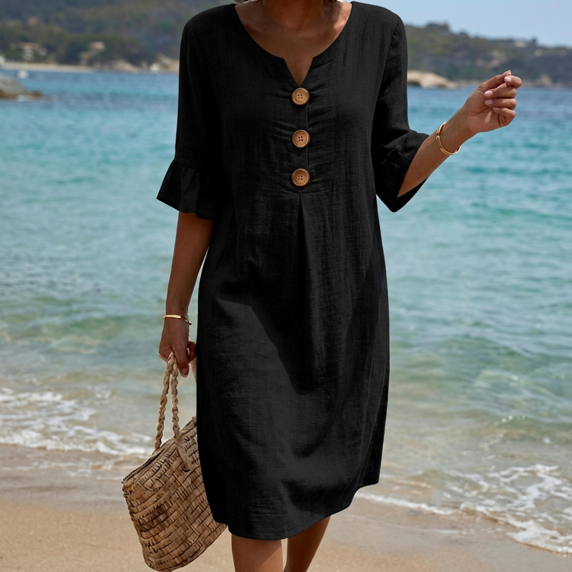 Radmila™ | Textured Long Sleeve Dress.