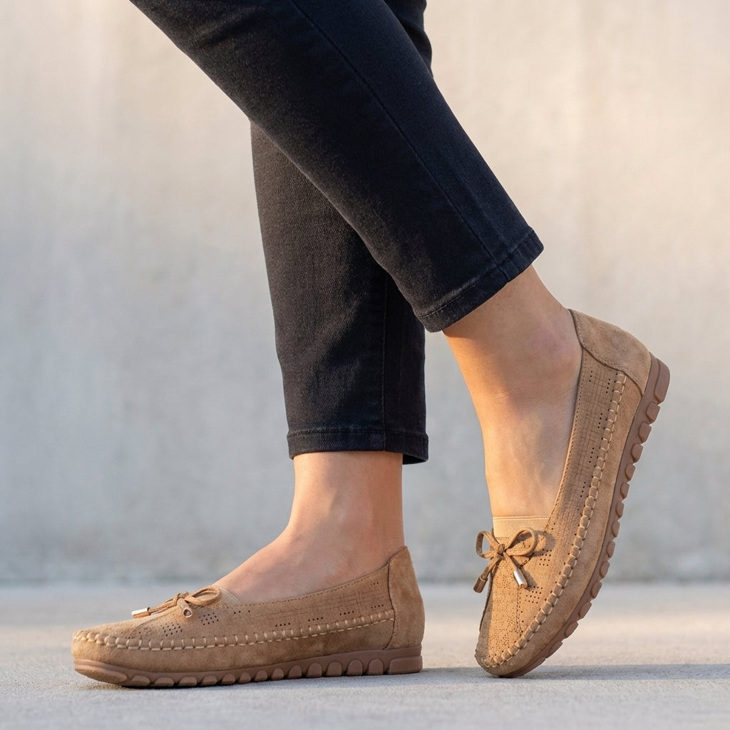 Madison | Women’s Orthopedic Perforated Bow Comfort Loafers