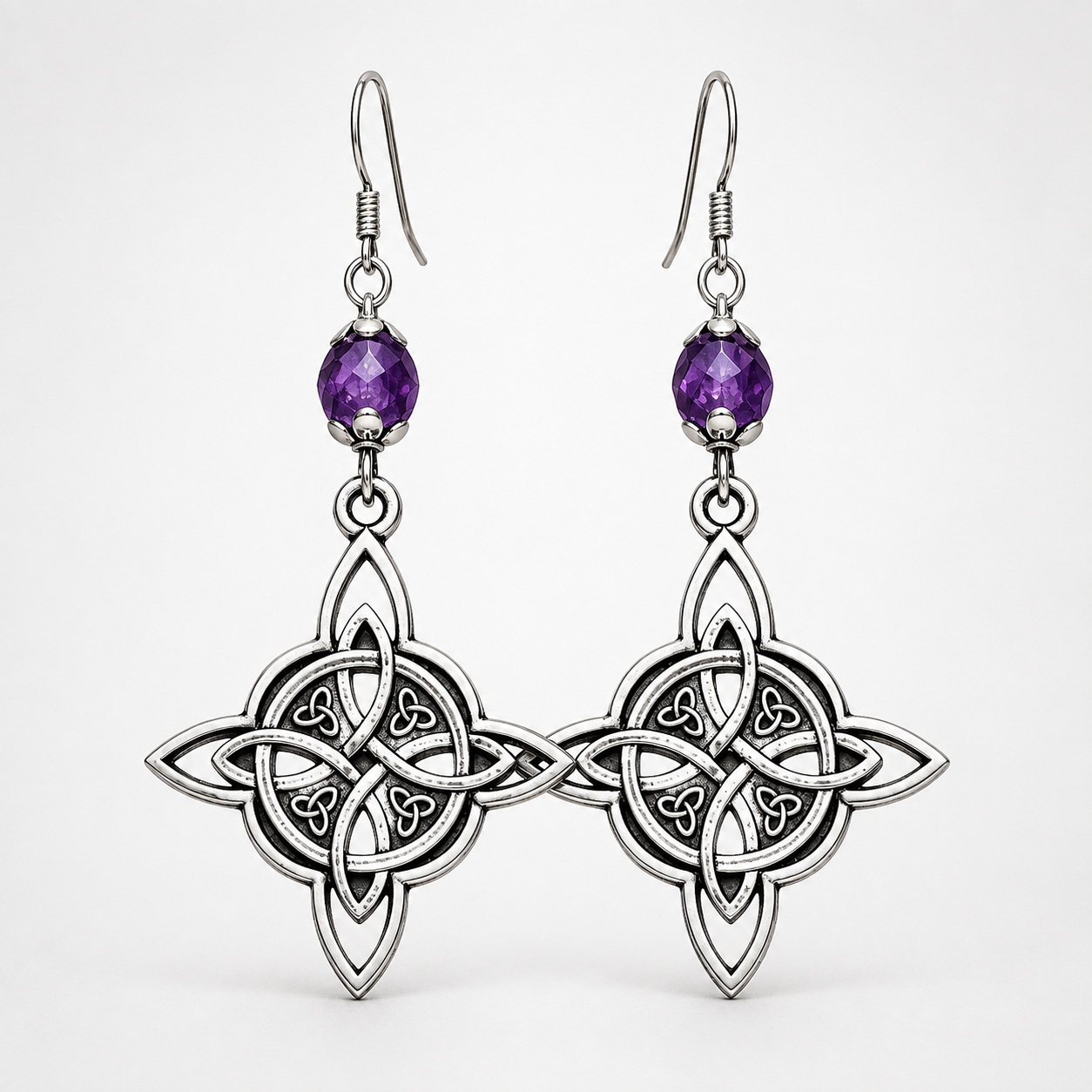 Lunavia – Celtic Knot Beaded Drop Earrings