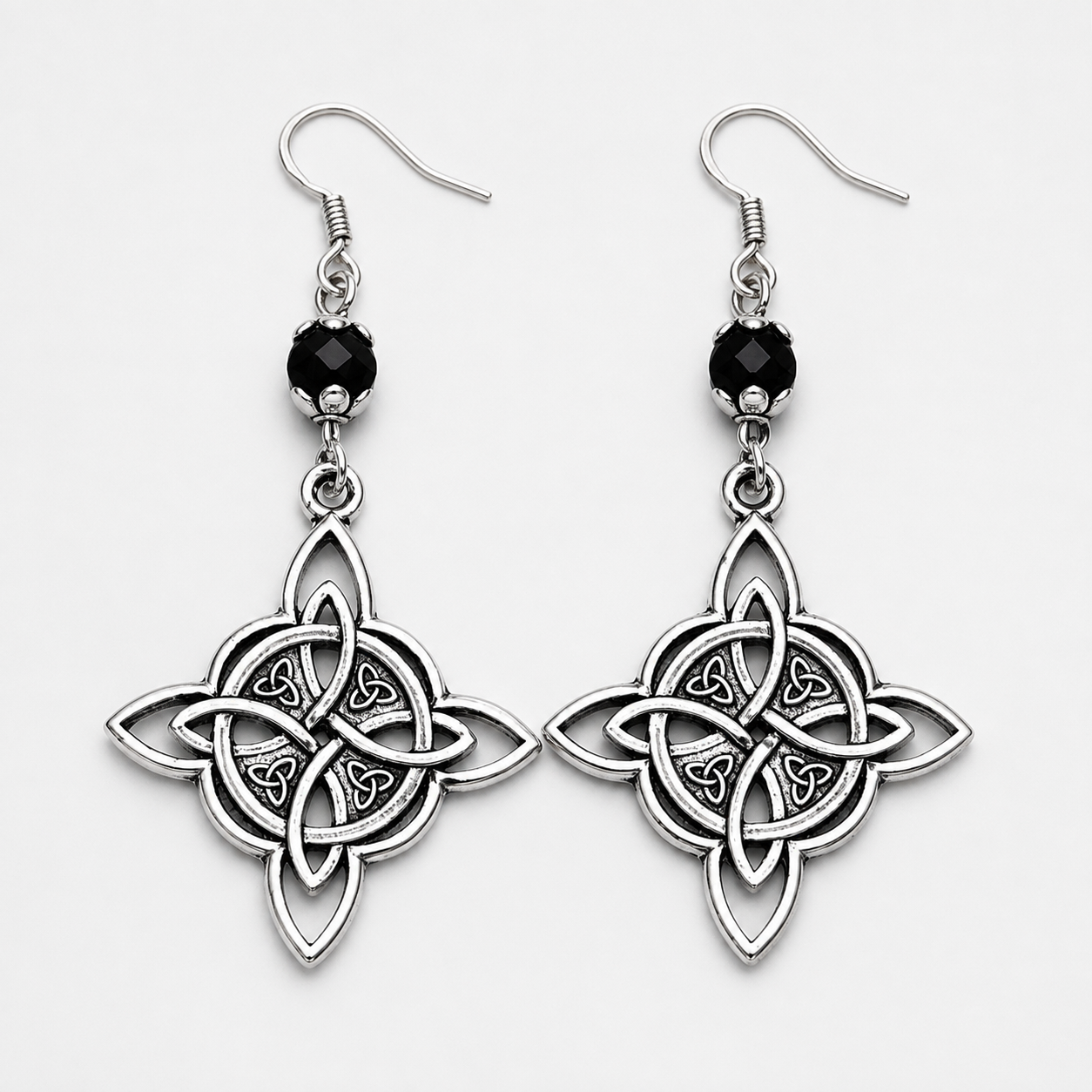 Lunavia – Celtic Knot Beaded Drop Earrings