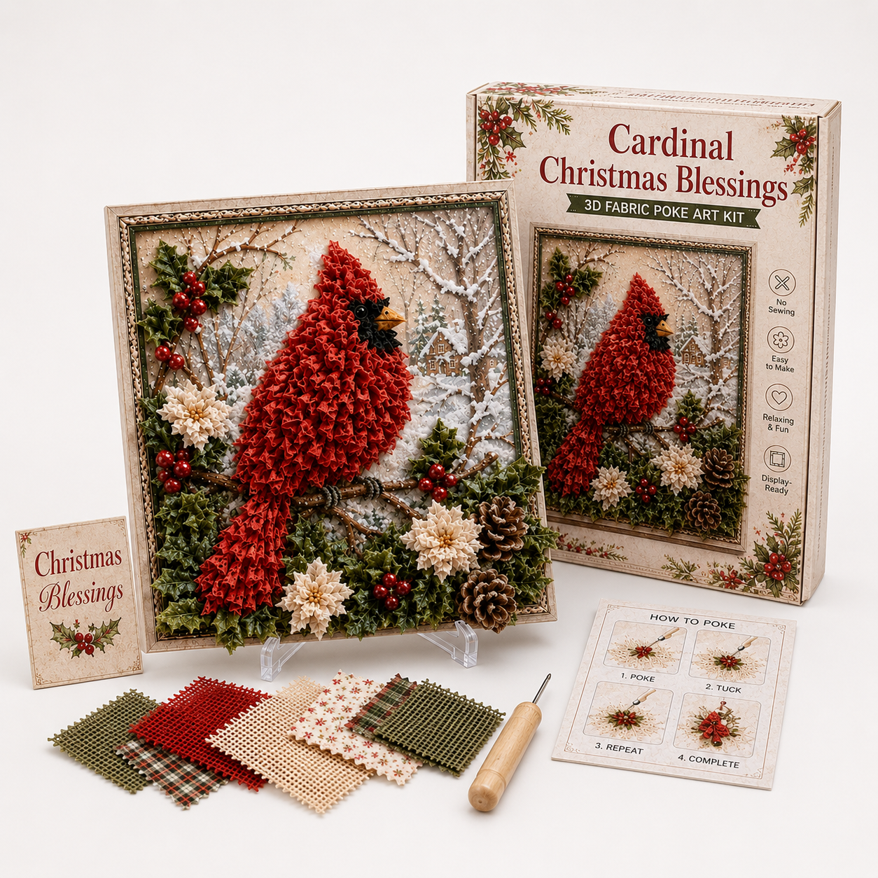 Foldery – Pre-Punched 3D Christmas Fabric Art Kit