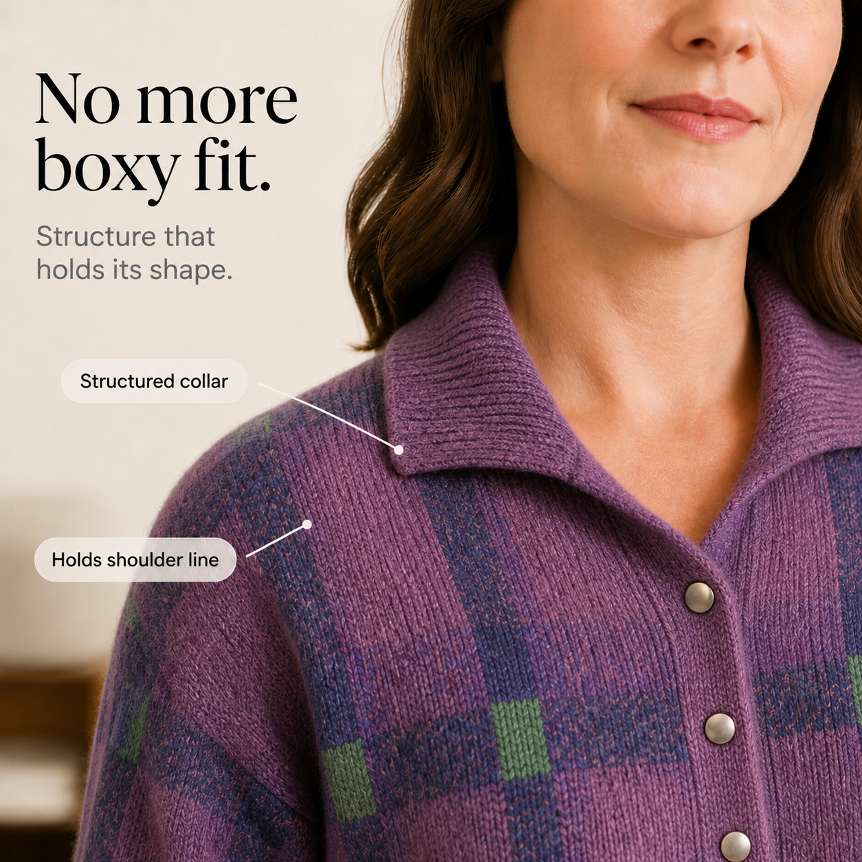Collarhold – Oversized Cardigan With A Collar That Holds Its Shape