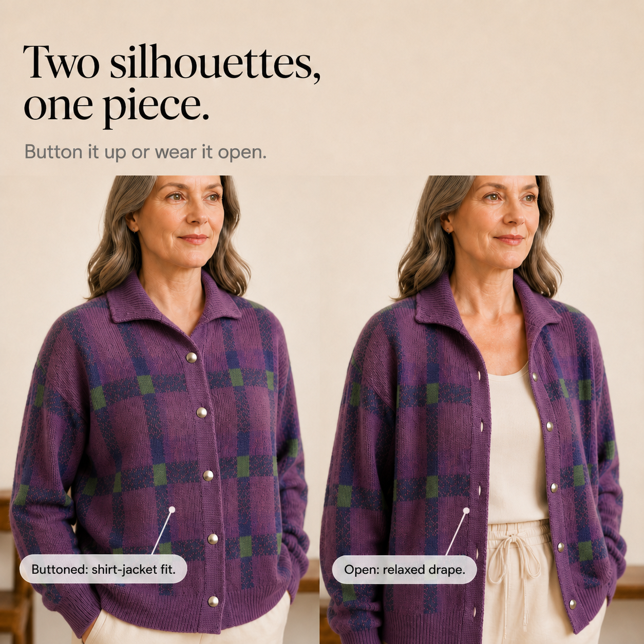 Collarhold – Oversized Cardigan With A Collar That Holds Its Shape