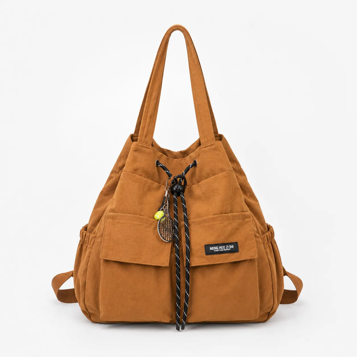 Carryall – Convertible Drawstring Canvas Tote Backpack with Cargo Pockets
