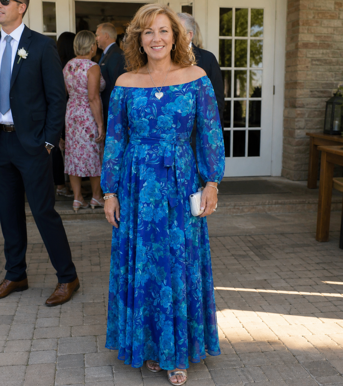 Stella & Grace™ | Off Shoulder Floral Maxi Dress