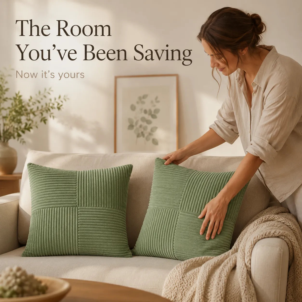 Corvella – Corduroy Cushion Cover That Matches The Photo