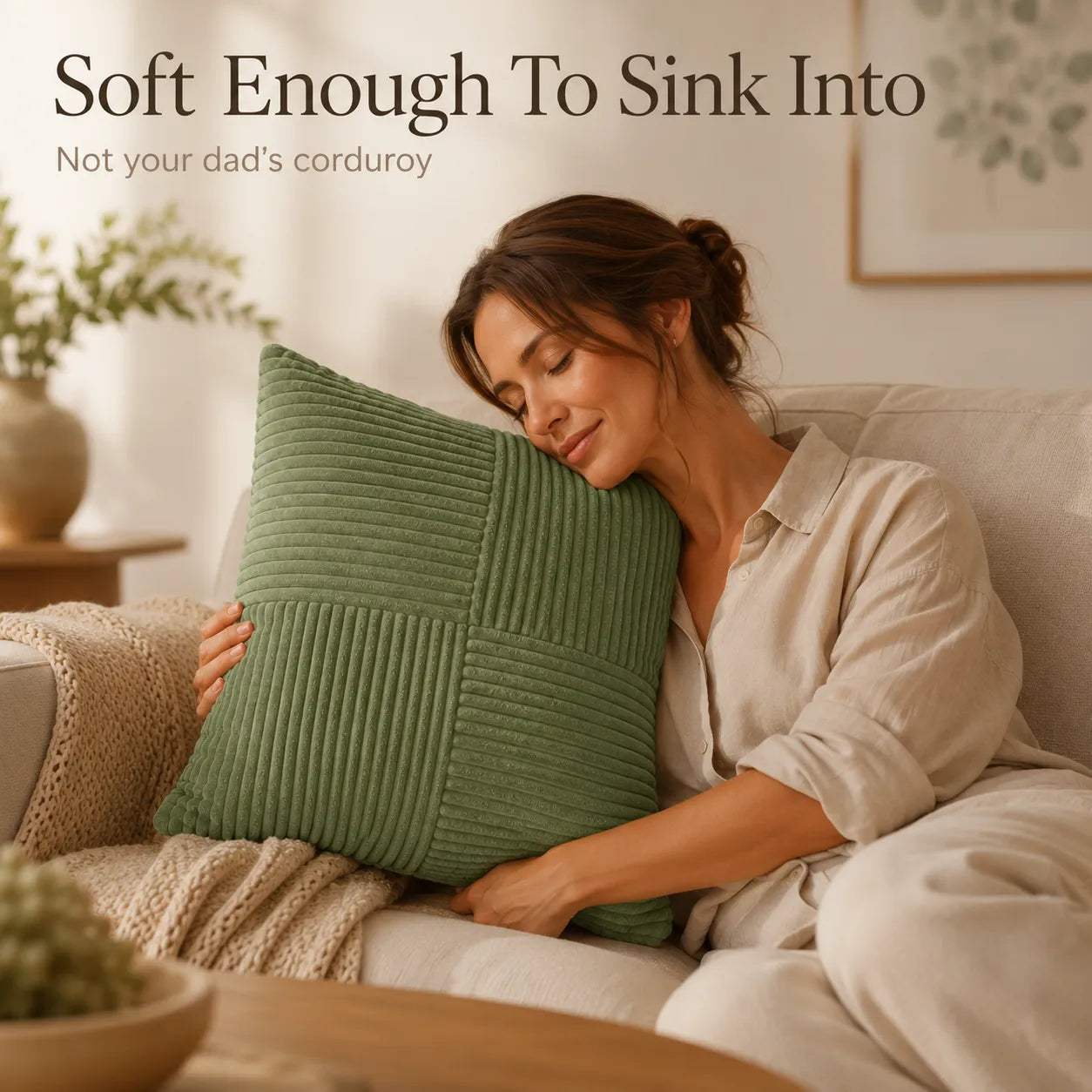 Corvella – Corduroy Cushion Cover That Matches The Photo