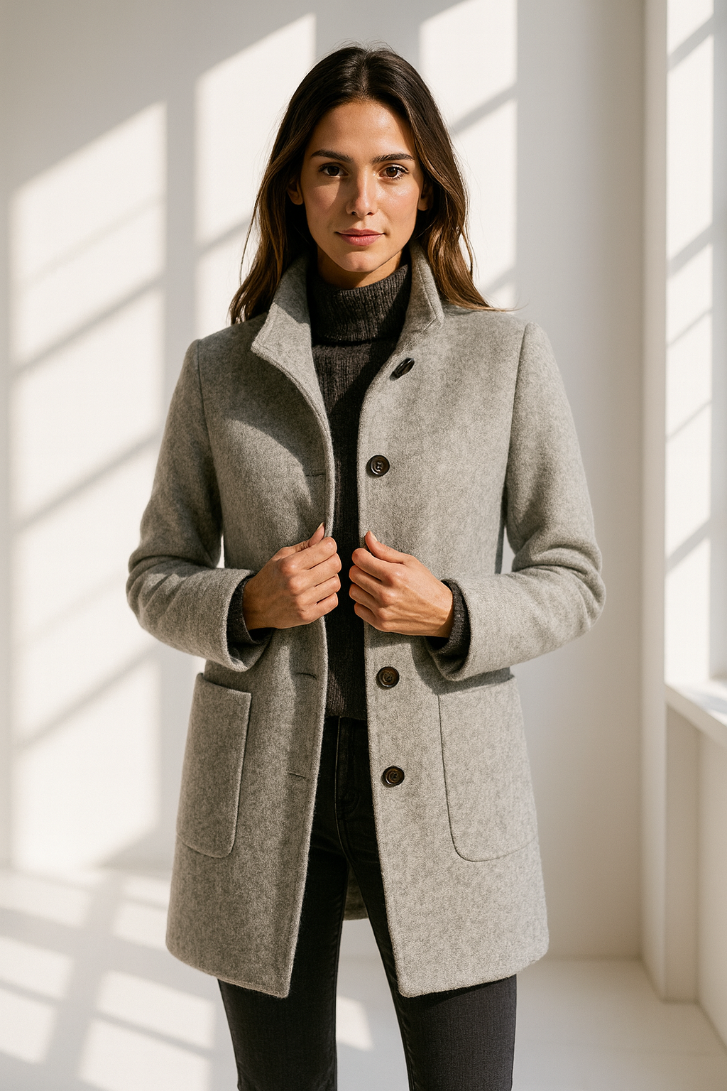 Valentina - Women's Comfortable Jacket with High Collar