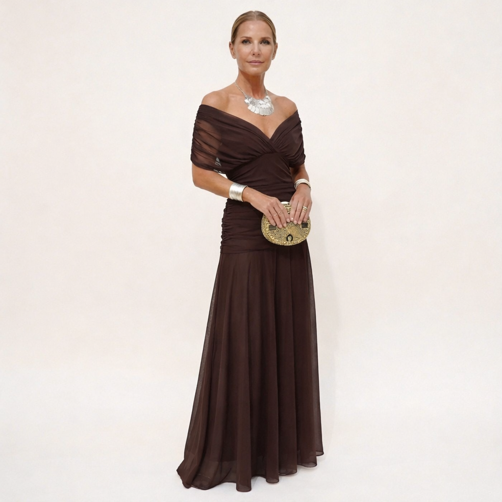 Velora™ | Long Floral Dress with V-Neck
