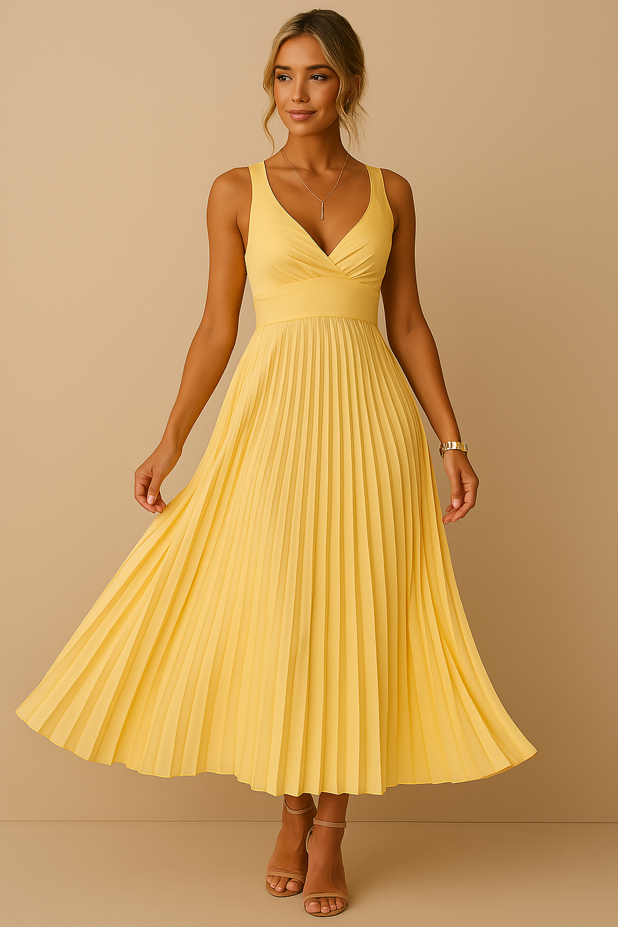 Oria- Elegant Pleated Dress