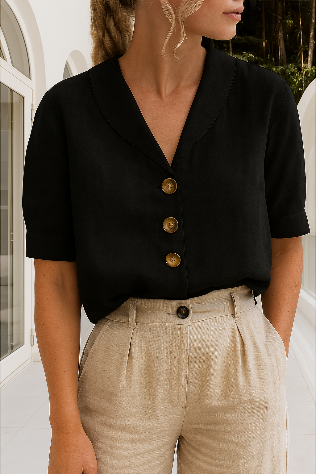 CATHY – CLASSIC BUTTON BLOUSE