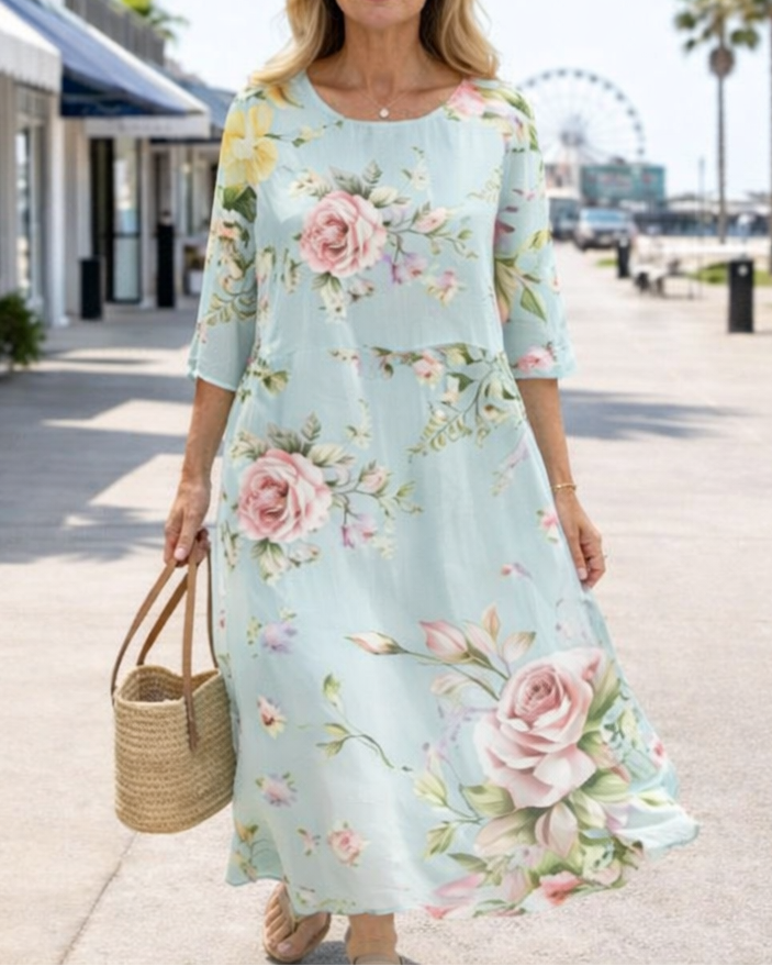 Evelyn | Floral Relaxed Midi Dress
