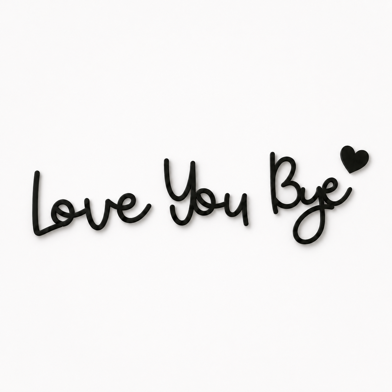 Homely – Love You Bye Wood Wall Script Set with Heart Accent