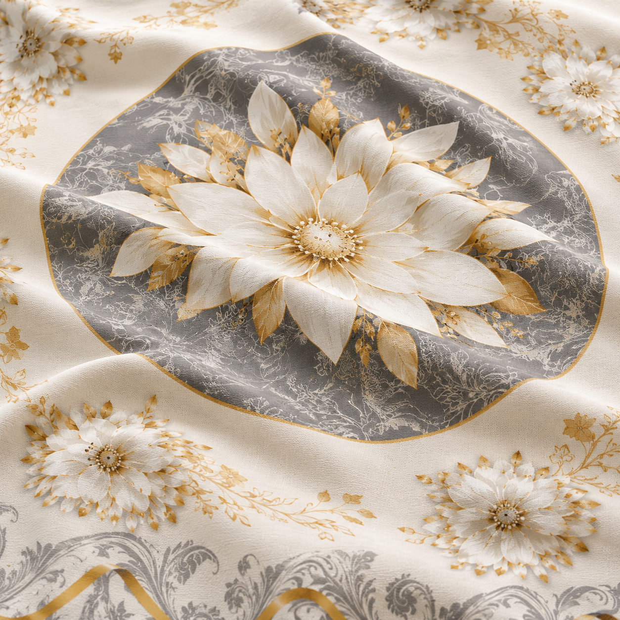 Florenza – Embossed Floral Waterproof Tablecloth for Round & Rectangular Tables