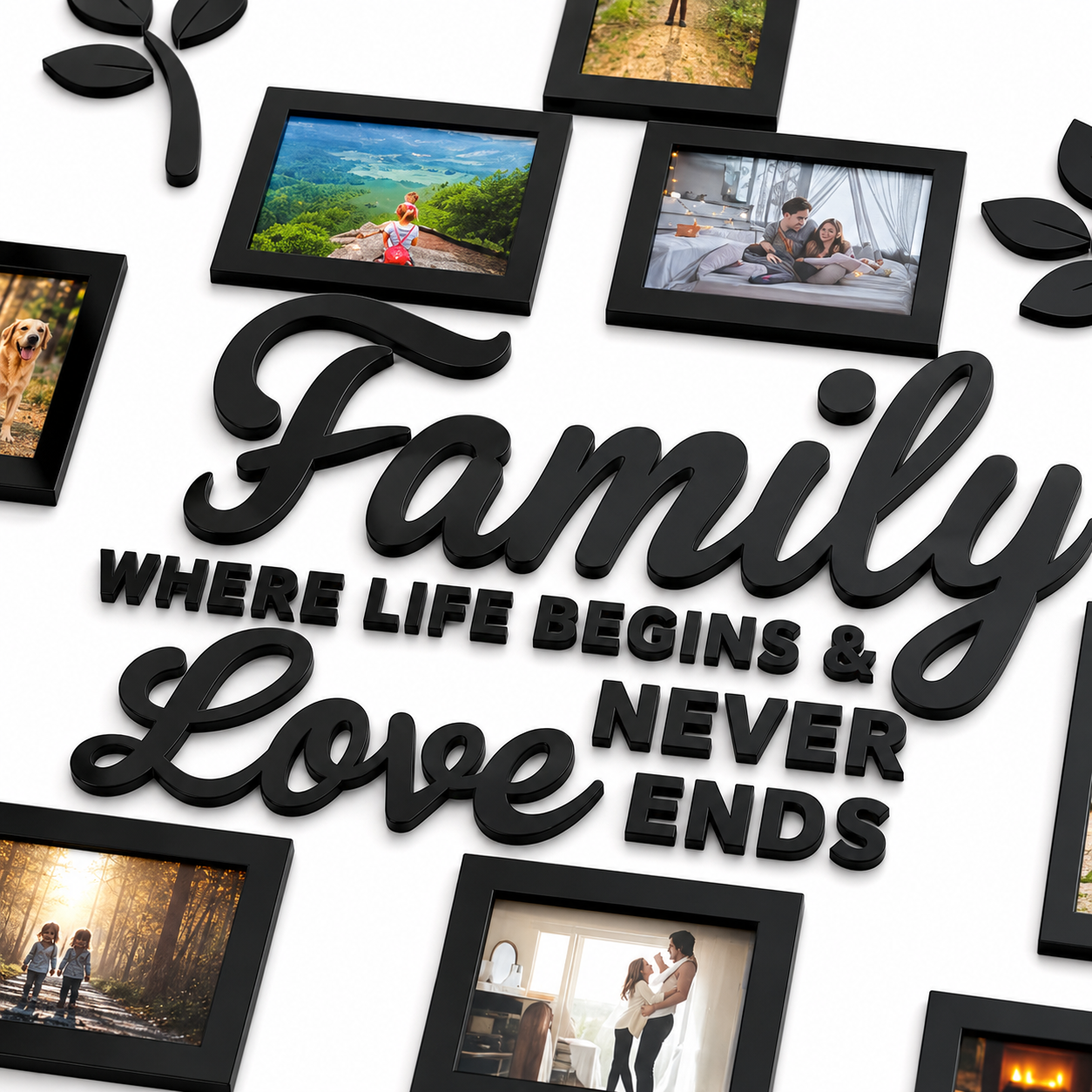 Halena – 3D Acrylic Family Tree Wall Decor with 11 Photo Frames