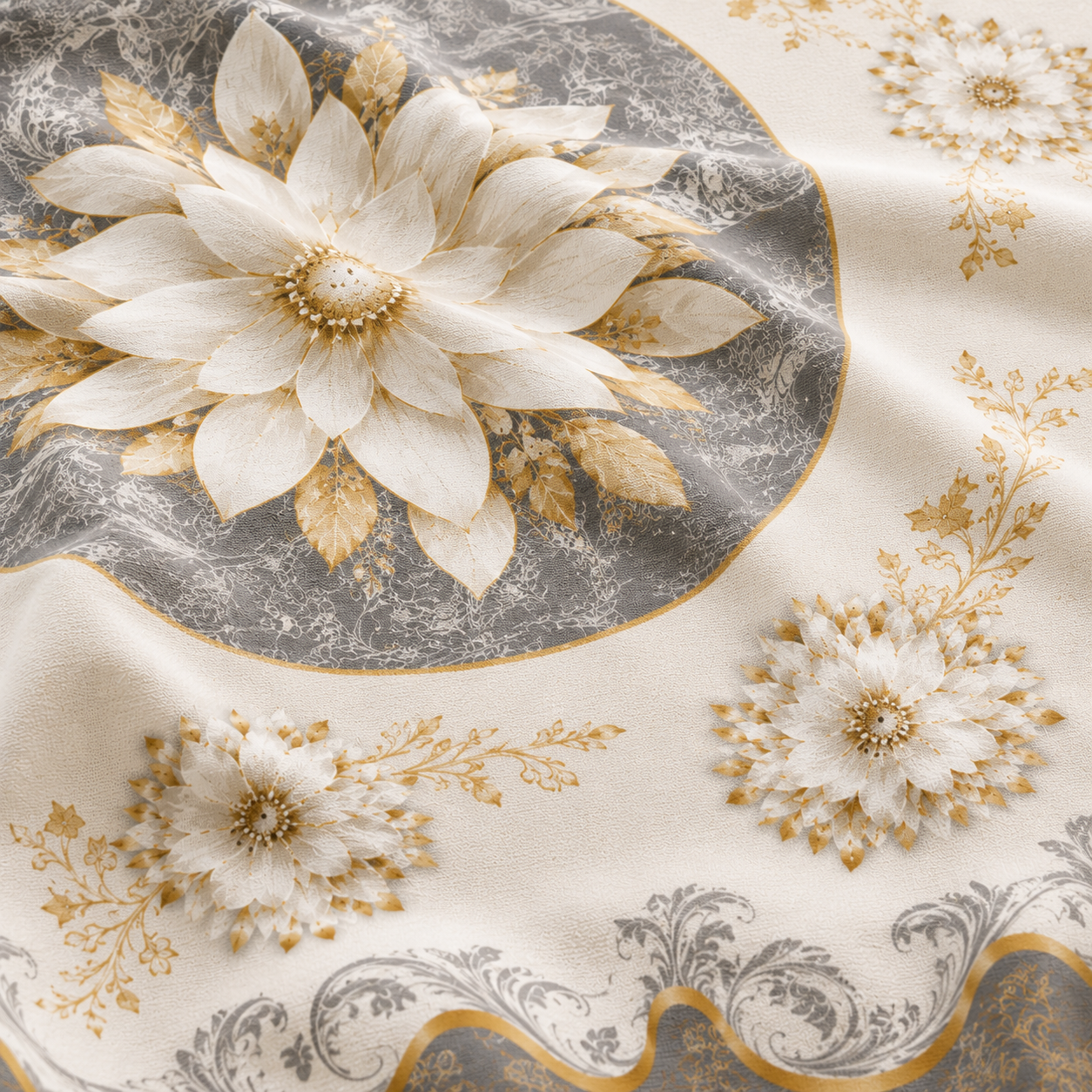 Florenza – Embossed Floral Waterproof Tablecloth for Round & Rectangular Tables