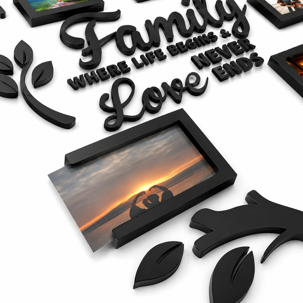 Halena – 3D Acrylic Family Tree Wall Decor with 11 Photo Frames
