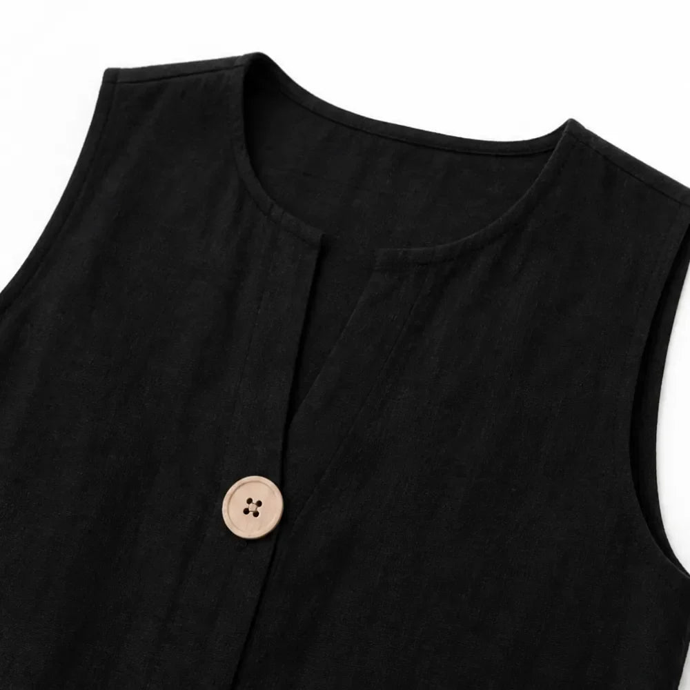 Linovea – Minimalist Sleeveless Top & Wide-Leg Trouser Set for Women